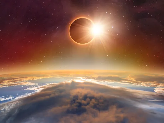 Solar eclipse in space