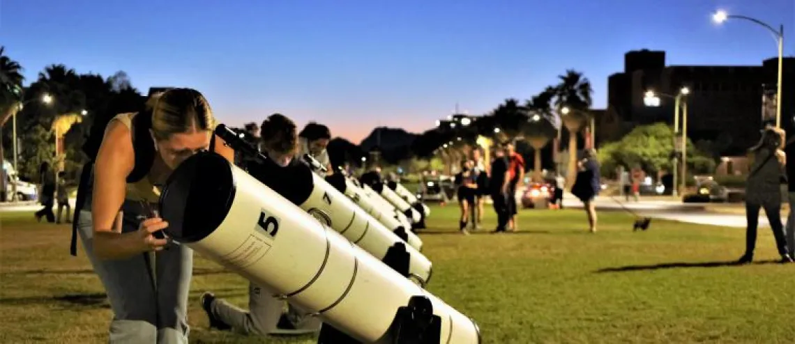 Telescopes on the UA Mall wide