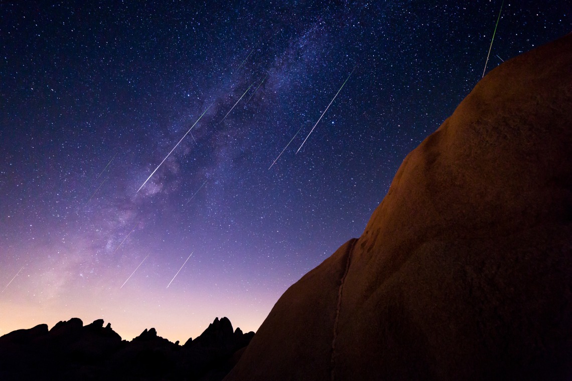 meteor shower in the desert