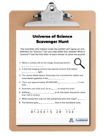 Clipboard with scavenger hunt