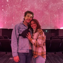 A couple inside Flandrau planetarium on Valentine's Day in Tucson